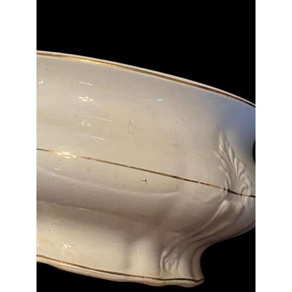 Vintage K.T. & K. Co Semi Vitreous Porcelain Camber Pot / Bowl / Soup Tureen - Picture 12 of 13